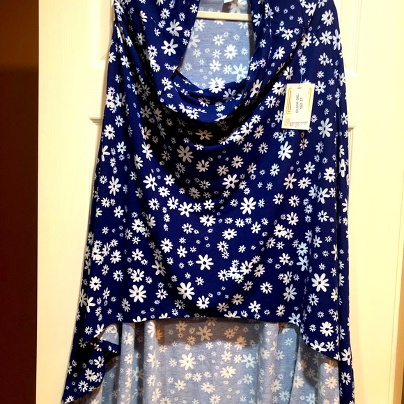 LuLaRoe Olivia Skirt Blue White Floral 2XL NWT - Host Pick - Picture 2 of 9